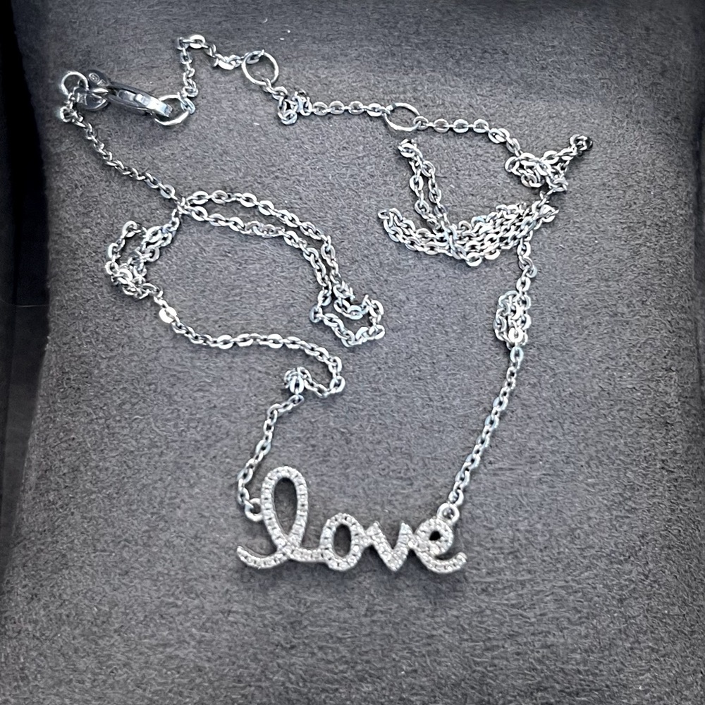 Diamond & Sterling Silver “LOVE” Necklace.